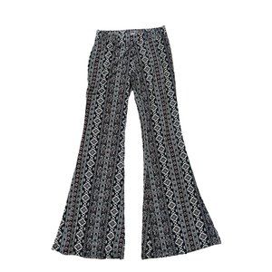 Shosho Paisley Print Extreme Flare Bellbottom Pants Size M Boho
